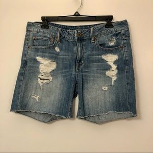 AEO distressed Jean shorts - mid length